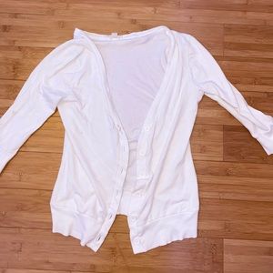 White button down cardigan.